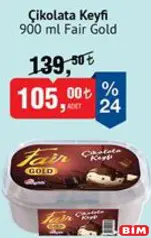 FAİR GOLD ÇİKOLATA KEYFİ DONDURMA 900 ML fiyat ve kampanya bilgisi